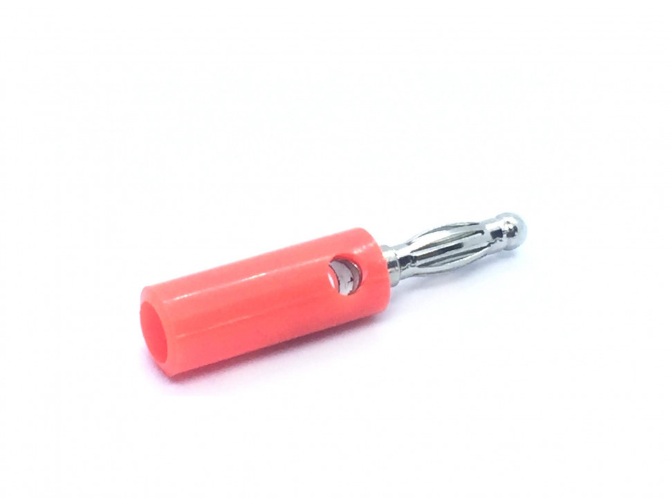 03380012X2.jpg BANANA PLASTIC PLUG WITH SCREW RED X2P - Image 1