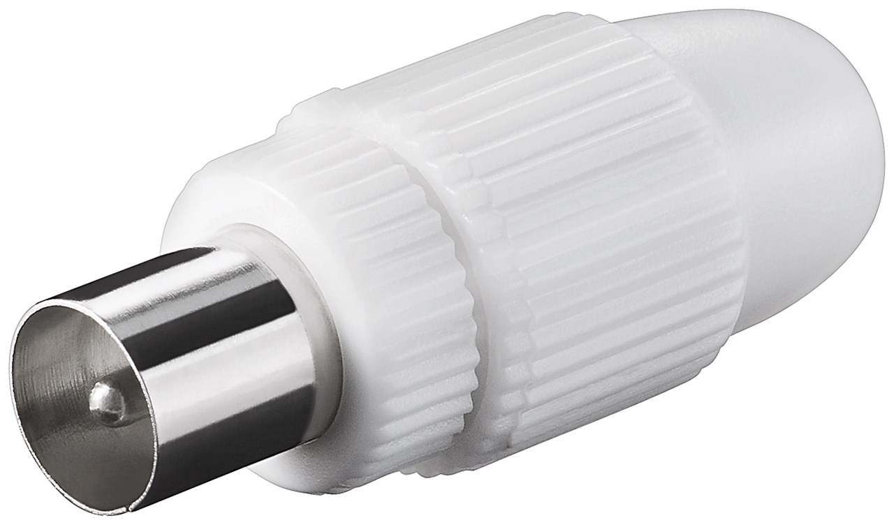 11500X2.jpg COAXIAL TV PLASTIC PLUG WITH SCREW X2 - Image 1