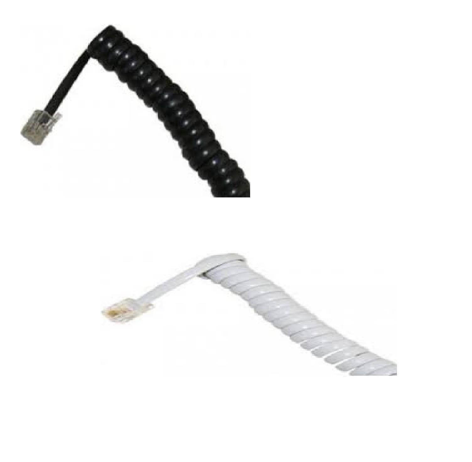 12-15-207-7M.jpg TELEPHONE HANDSET SPIRAL CABLE 4P4C 7M BLK / WHT - Image 1
