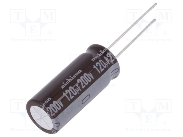 120MF200VDC.jpg 120MF 200V electrolytic capacitor - Image 1
