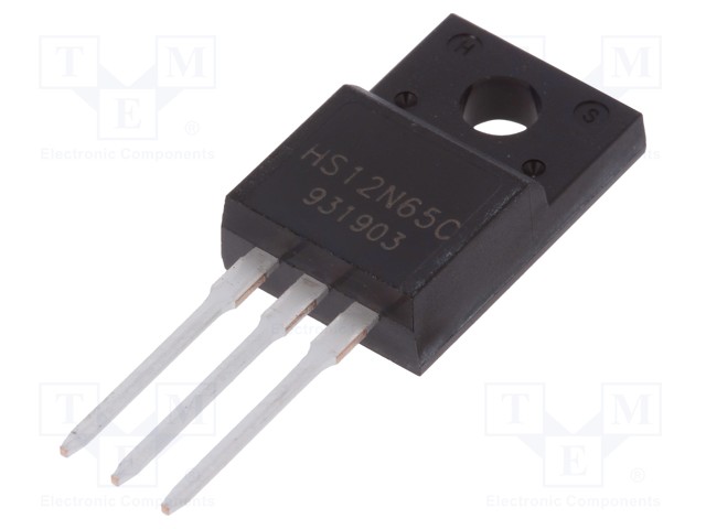 12N65-LGE.jpg 12N65 N-MOSFET TRANSISTOR 650V 12A 33.2W TO220F - Image 1