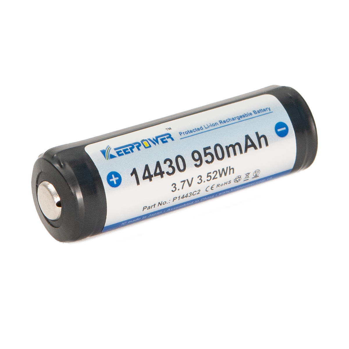14430-950MAH.jpg 3.7v 950mAh 3.52Wh 2A PROTECTED lithium battery - Image 1