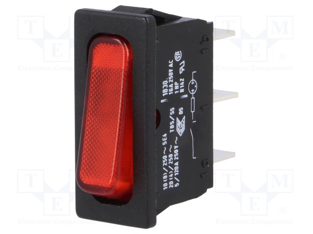 1830.3112.jpg Rocker switch on/off 20A/250V RED - Image 1
