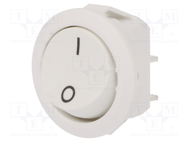 1881.1105.jpg OFF-ON ROCKER SWITCH 12A/250VAC WHITE - Image 1