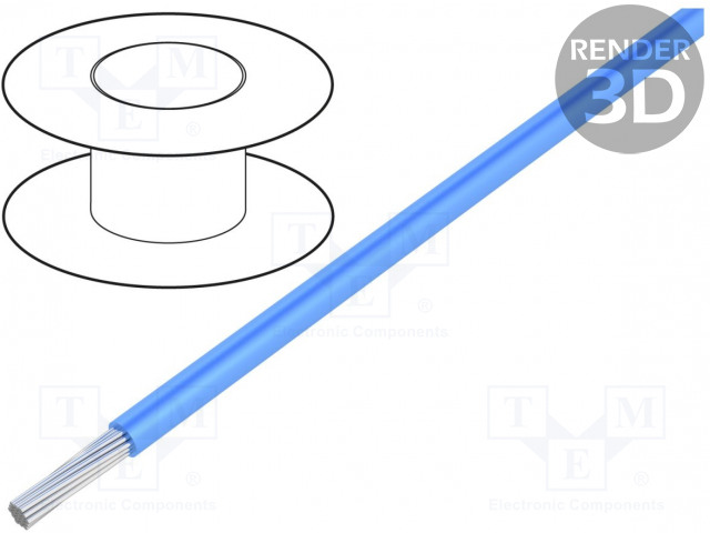3047-BL005.jpg PVC cable 300V 30AWG blue 30.5m - Image 1