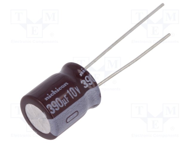 390MF10VX2.jpg 390MF 10V ELECTROLYTIC CAPACITOR X2PCS - Image 1