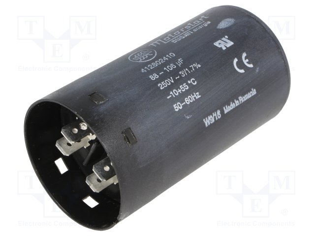 4.12.80.2.410.jpg 100MF 250VAC MOTOR RUN CAPACITOR - Image 1