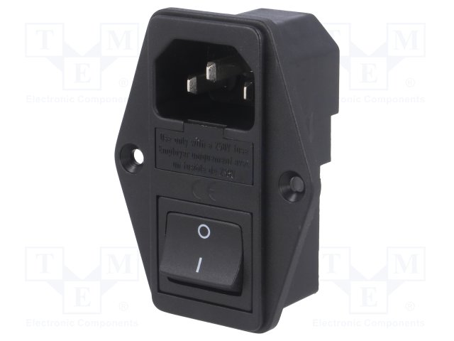 4304.6053.jpg AC SOCKET IEC MALE WITH ON/OFF SWITCH - Image 1