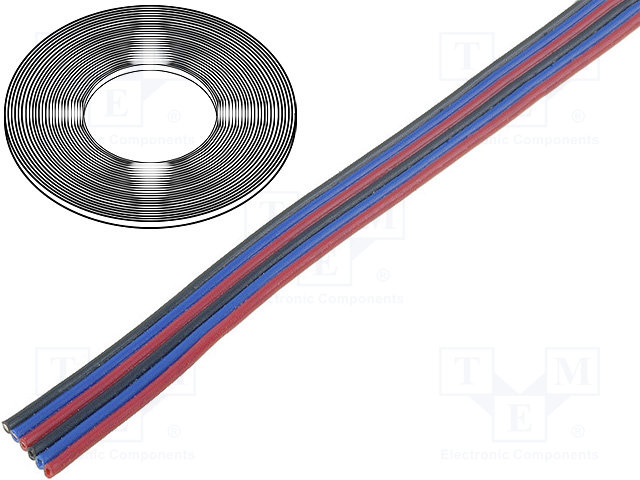 5.2.105.2X1M.jpg Ribbon cable 6x0,124mm2 red, blue, black 150V - Image 1
