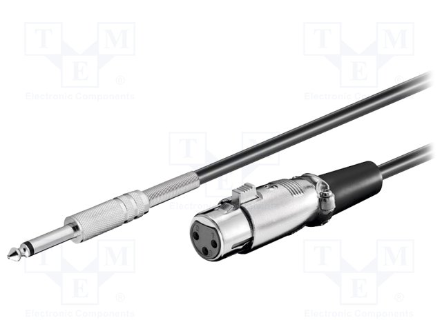 50710.jpg XLR cable female 3pin-Jack 6.35mm mono 6m black - Image 1