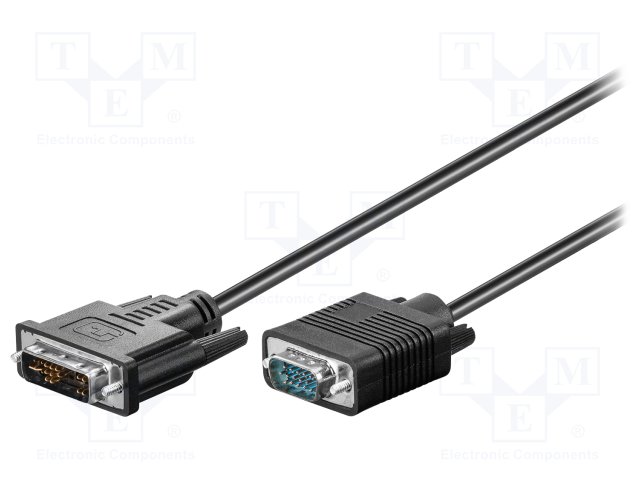 50990.jpg D-SUB CABLE 15PIN HD PLUG DVI-I PLUG 2M BLACK - Image 1