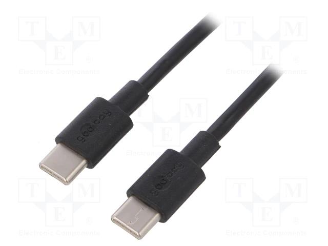 51243.jpg USB 2.0 cable both sides,USB C plug 2m black - Image 1