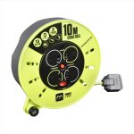 Masterplug CMU10134SL 4-Socket Cassette Cable Reel, UK, 10 m, 13A