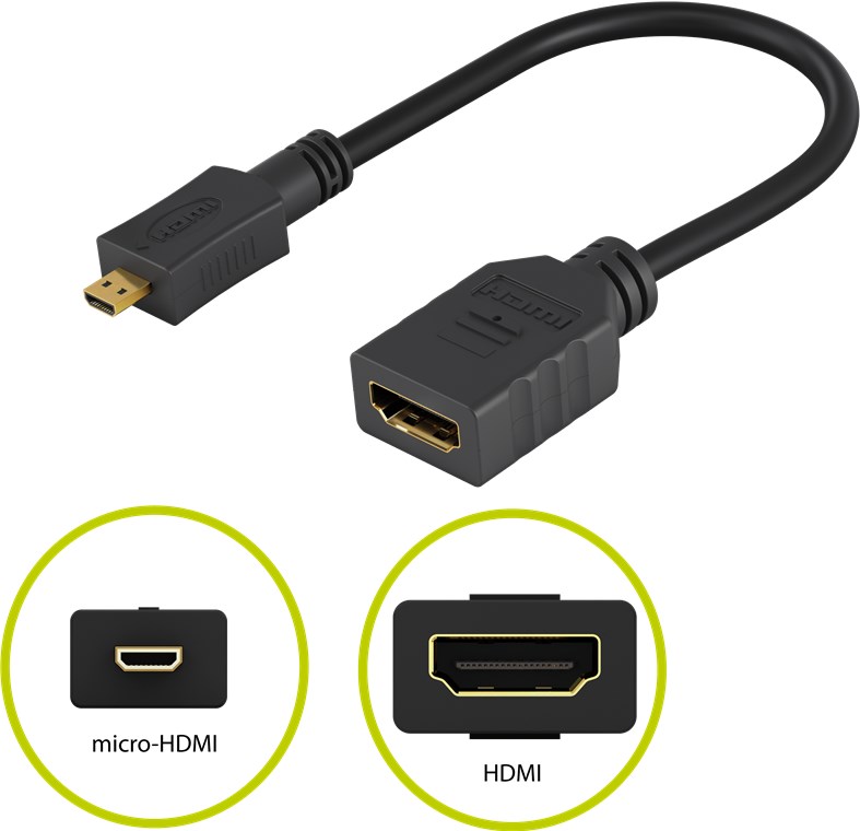 58683.jpg MICRO HDMI -HDMI FEM ADAPTER 0.15M - Image 1