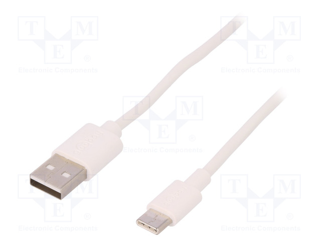 59130.jpg USB 2.0 cable USB A plug-USB C plug 2m white - Image 1