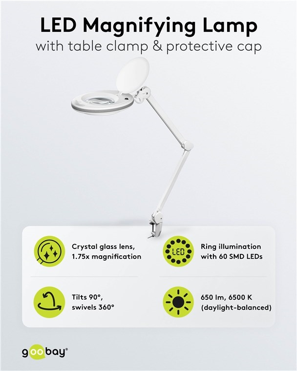 60360.jpg LED MAGNIFYING LAMP 8W 1.5M 3DIOPTERS 1.75X - Image 1