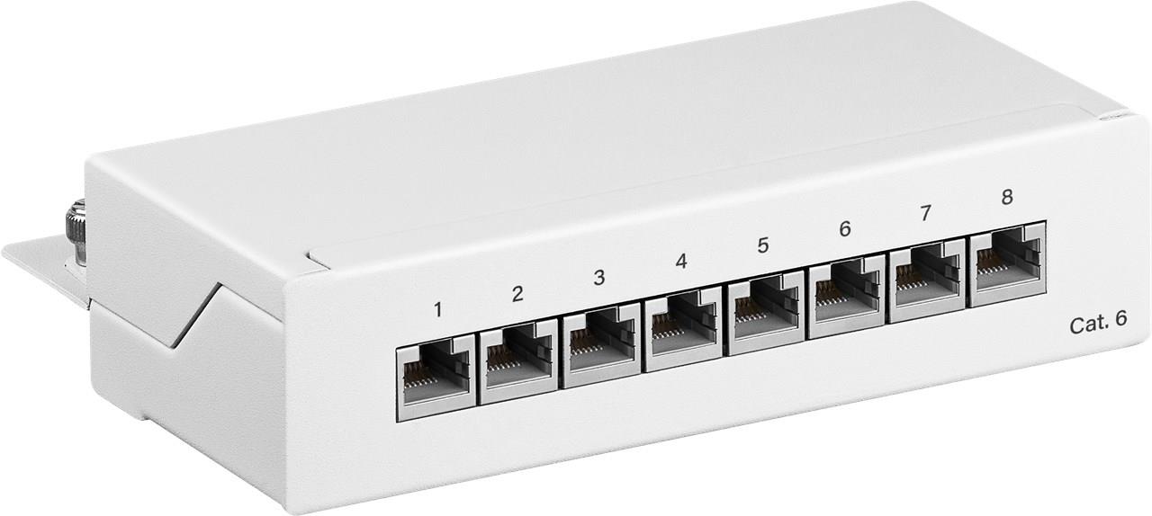 62069.jpg 8 port cat6 mini/desktop patch panel white - Image 1