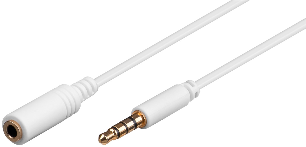 62364.jpg AUDIO AUX EXTENTION 4-PIN 3.5mm WHITE CABLE - Image 1
