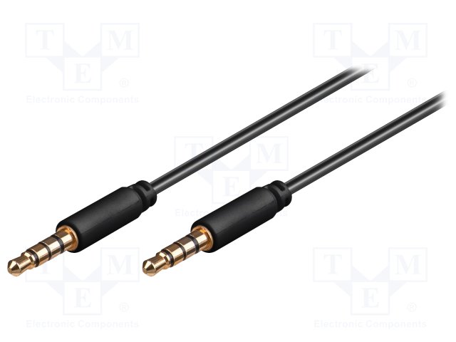 63830.jpg Jack cable 3,5mm 4pin plug, both sides gold-plated 2m - Image 1