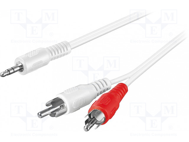 69821.jpg Cable RCA plug x2 - Jack 3.5mm stereo 1m white - Image 1
