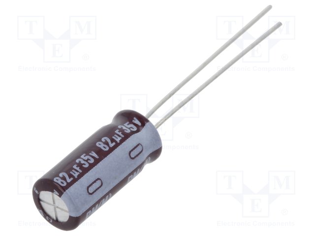 82MF35V-2P.jpg 82MF 35V ELECTROLYTIC CAPACITOR X2PCS - Image 1