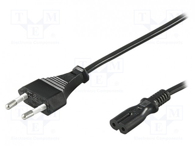95039.jpg Cable CEE 7/16 C plug,IEC C7 female 5m black - Image 1
