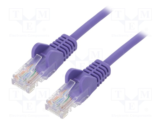 95256.jpg Patch cord U/UTP CAT6 stranded CCA PVC violet 0.25m 24AWG - Image 1