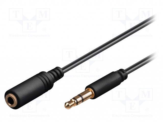 97118.jpg Jack cable 3.5mm stereo male- 3.5mm female 2m black - Image 1