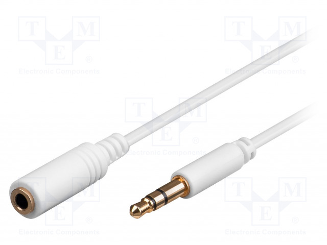 97119.jpg Jack cable 3.5mm 3pin socket-Jack 3.5mm 3pin plug 2m white - Image 1