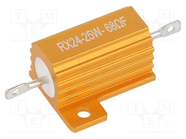AHP25W-68RF.jpg WIRE-WOUND 68R 25W RESISTOR WITH HEATSINK - Image 1