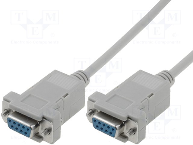 AK-610100-030-E.jpg D-Sub cable 9pin socket, both sides 3m grey - Image 1