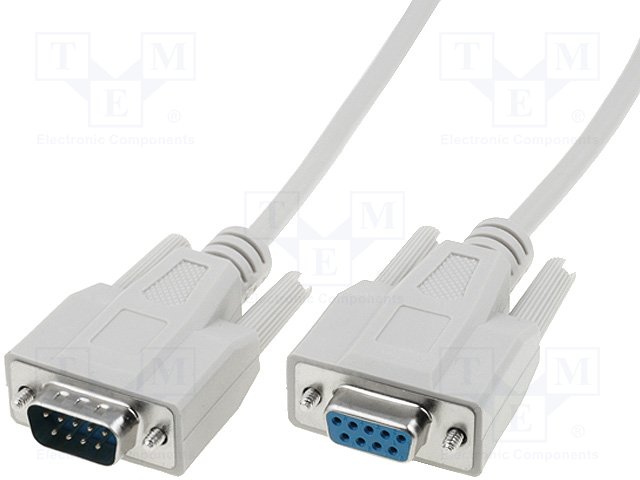 AK-610203-030-E.jpg Cable D-Sub 9pin socket-D-Sub 9pin plug 3m grey - Image 1
