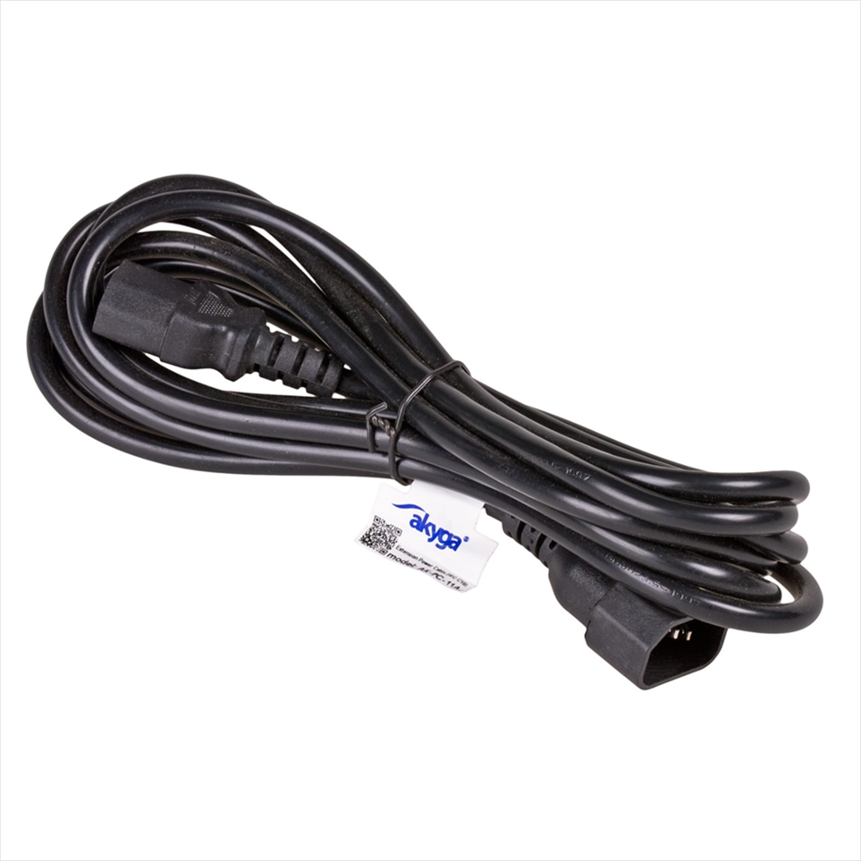 AK-PC-11A.jpg AKYGA AK-PC-11A Power Cable, IEC C14 to IEC C13, 5 m, Black - Image 1
