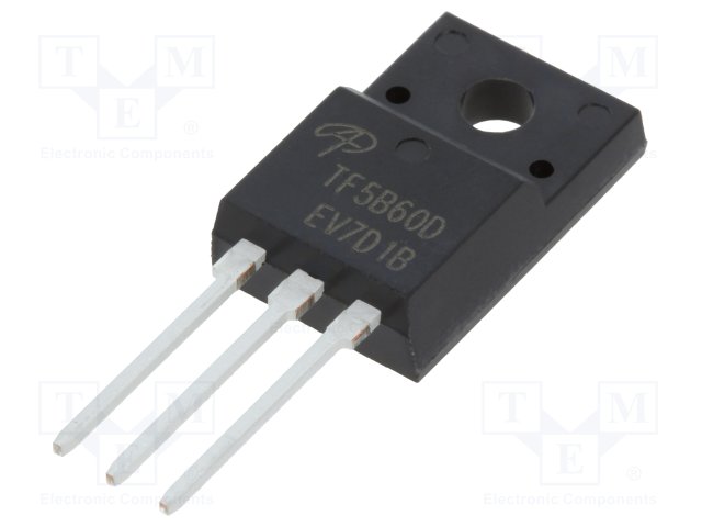 AOTF5B60D.jpg AOTF5B60D IGBT TRS 600V 5A 12.5W - Image 1