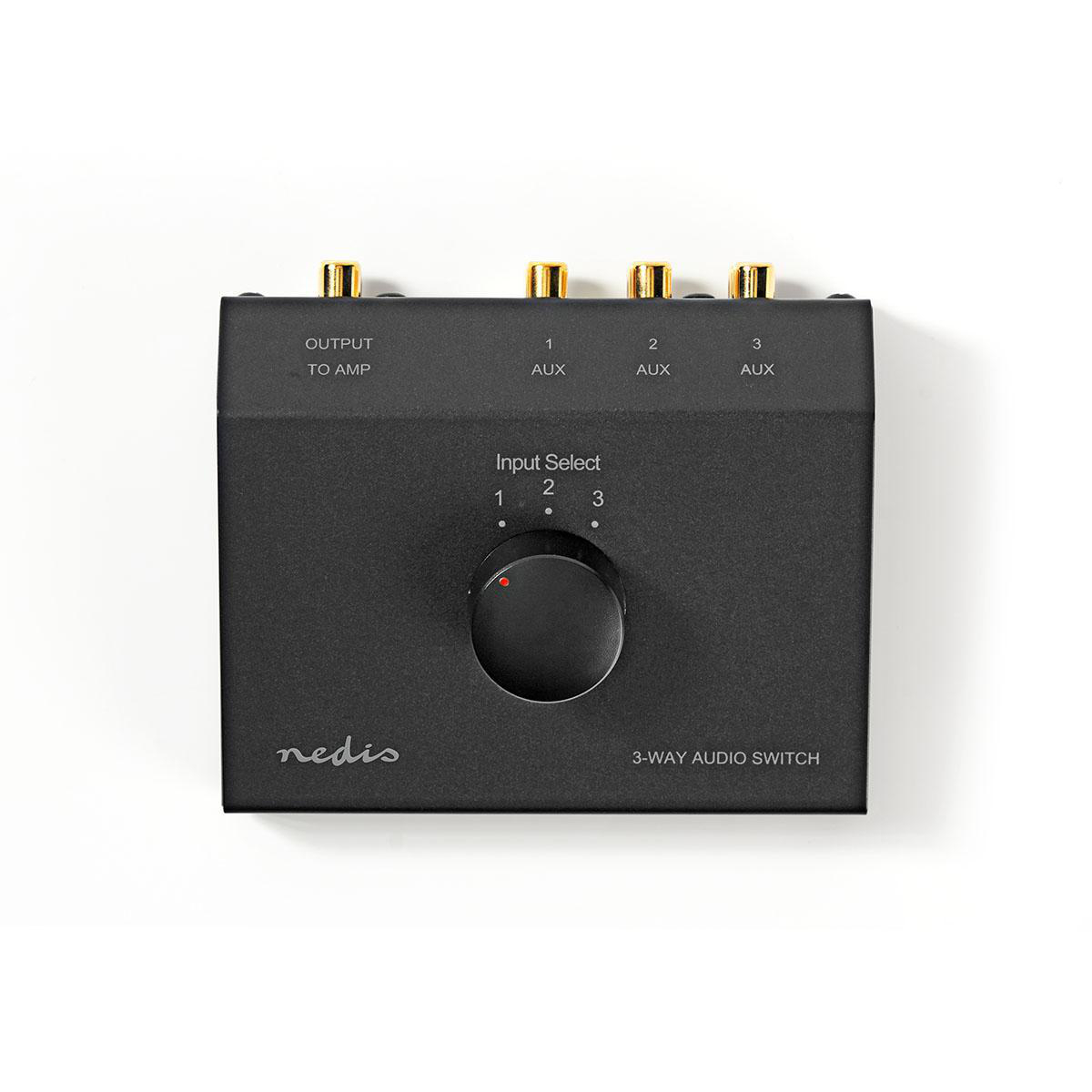 ASWI2403BK.jpg Analogue Audio Switch 3x 2x RCA Female - 2x RCA Female Black - Image 1