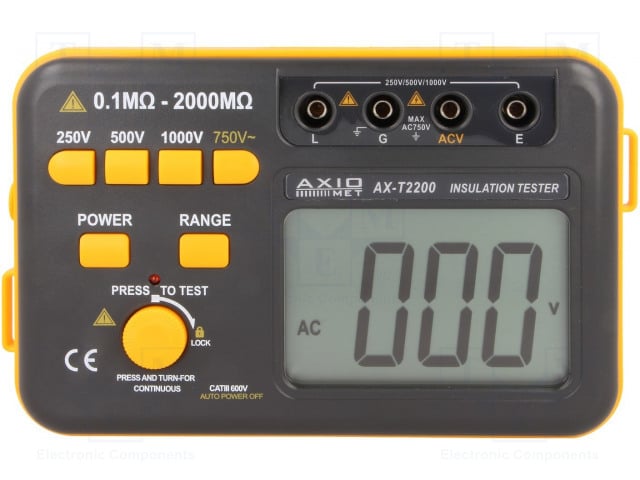 AX-T2200.jpg Insulation resistance meter LCD 1999,with a backlit - Image 1