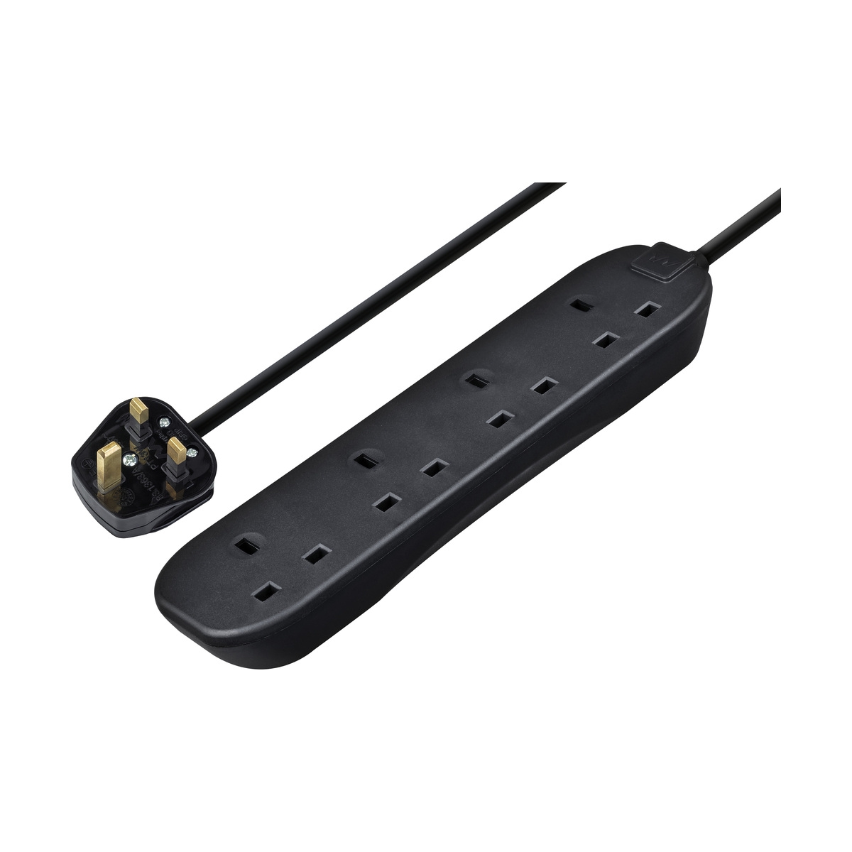BFG210NB.jpg Masterplug BFG210NB 4-Socket UK Extension Lead, 2 m, 13A, Black - Image 1