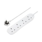 Masterplug BFG3N 4-Socket UK Extension Lead, 3 m, 13A, White