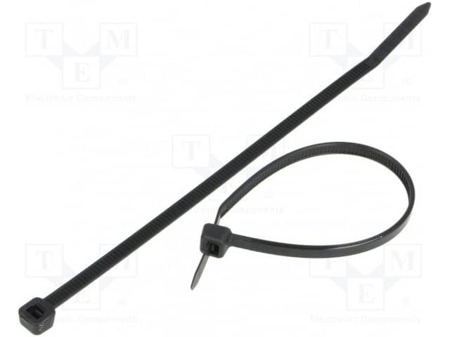 BMN2025X100.jpg Cable tie L:200mm W:2.5mm black Ømax: 53mm x100pcs - Image 1