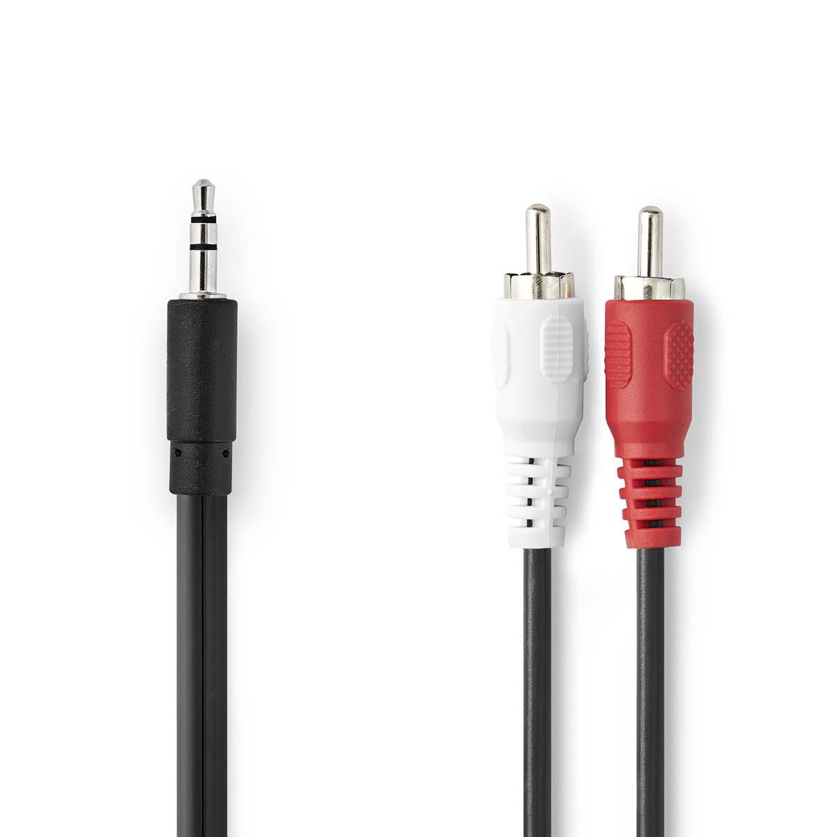 CAGB22200BK10.jpg Stereo Audio Cable 3.5 mm Male - 2x RCA Male 1m Black - Image 1