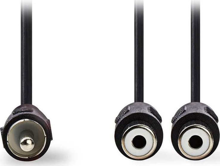 CAGP24010BK02.jpg Subwoofer Cable RCA Male - 2x RCA Female 0.2m Black - Image 1