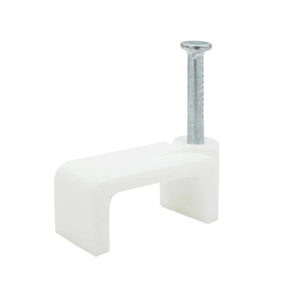 CHF-5MM Flat Cable Clips, 5 mm, White, Pack of 100