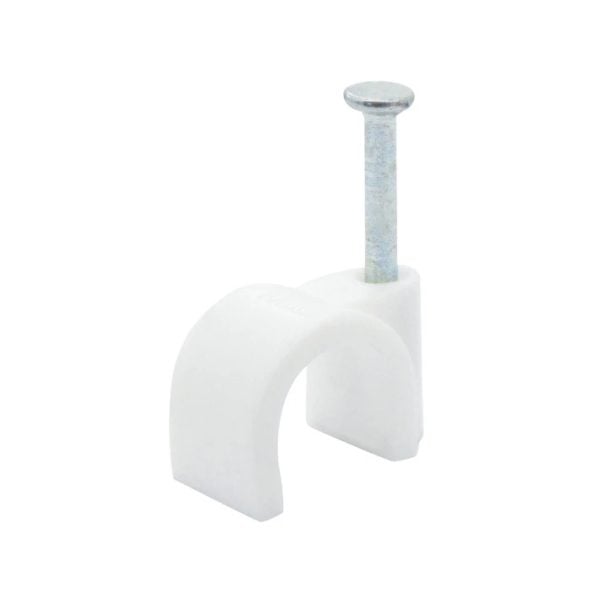 CHR-6MM Round Cable Clips, 6 mm, White