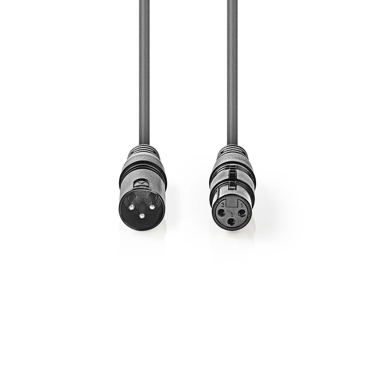 COTH15010GY10.jpg XLR Audio Cable 3-Pin Male - 3-Pin Female 1m Grey - Image 1