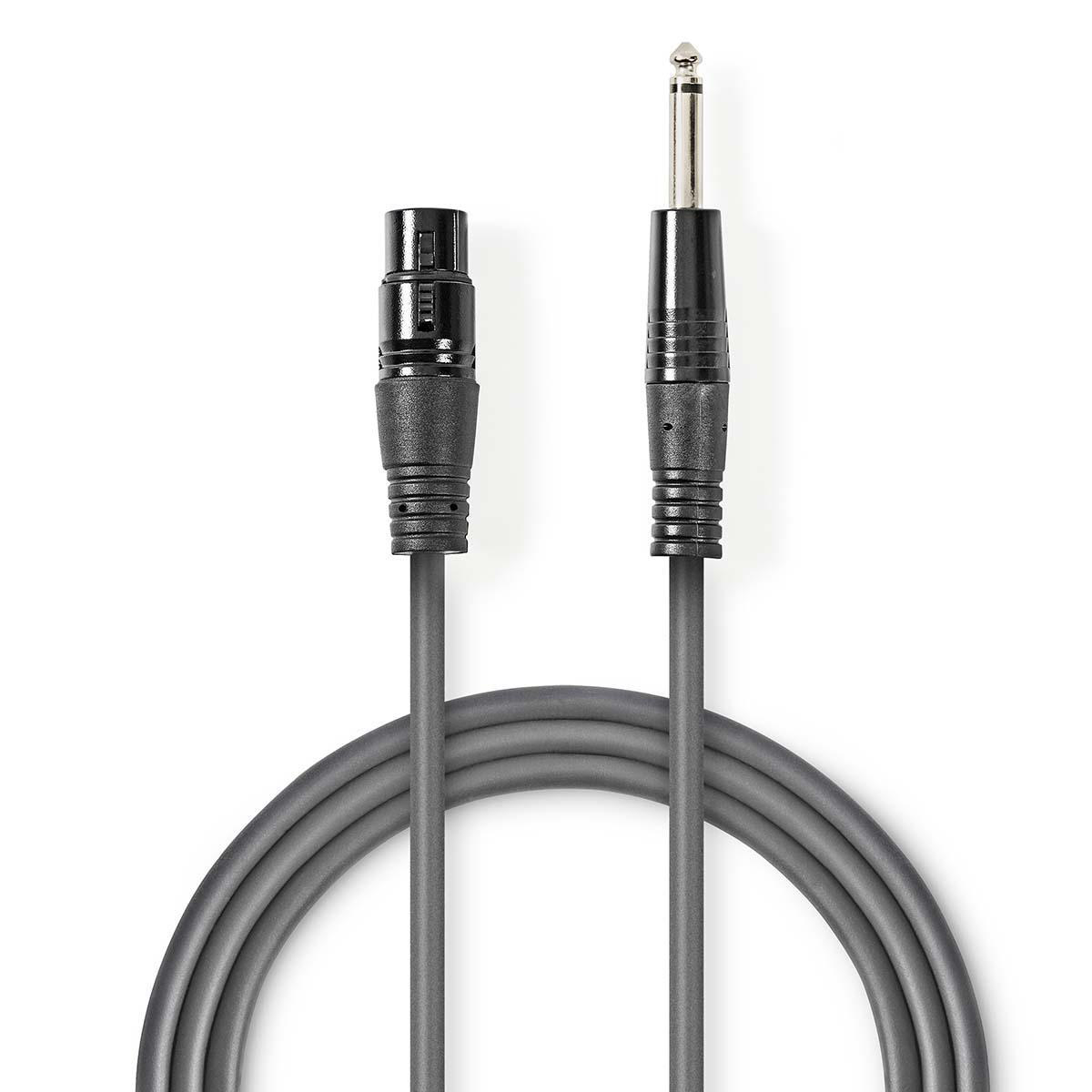 COTH15120GY30.jpg Unbalanced XLR Audio Cable XLR 3-pin Female - 6.35 mm Male 3m Grey - Image 1
