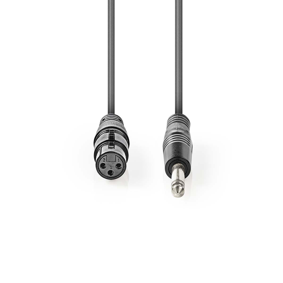 COTH15120GY50.jpg Unbalanced XLR Audio Cable XLR 3-pin Female - 6.35 mm Male 5.0 m Grey - Image 1