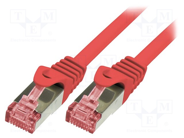 CQ2074S.jpg S/FTP CAT6 PATCH CORD 5M RED - Image 1