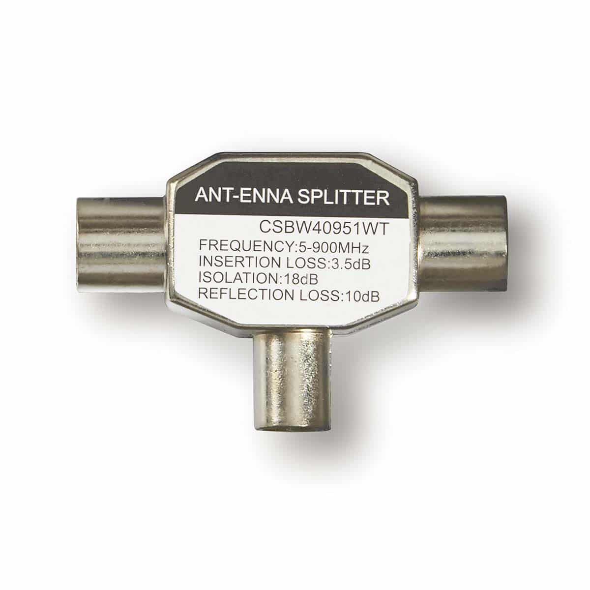 CSBW40951WT.jpg Coax Adapter IEC Coax Male - 2x IEC Coax Female - Image 1