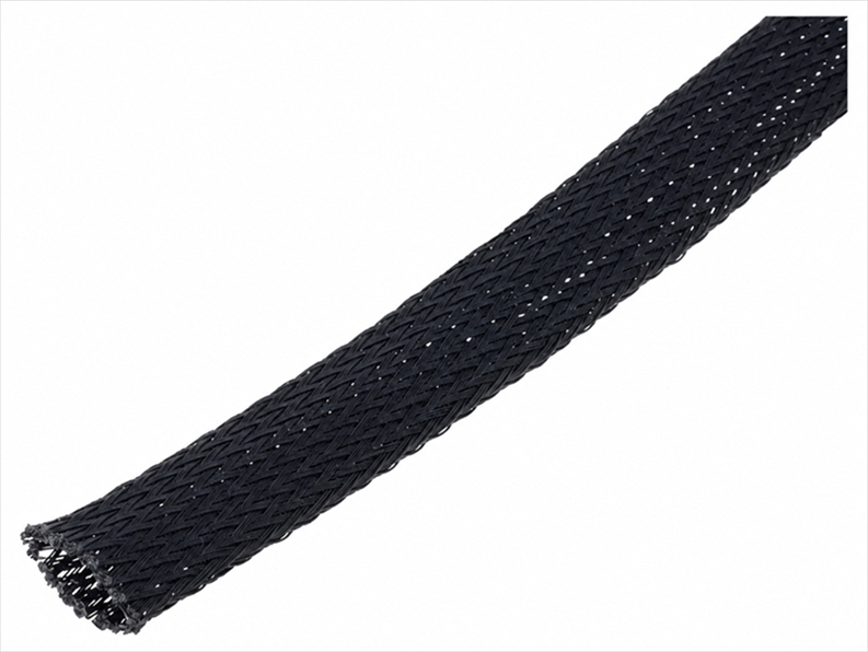 CYG-PET-12-BK-1M.jpg CYG/KTG CYG-PET12 Expandable PET Braided Sleeving, 11-14 mm, Black, 1 m - Image 1