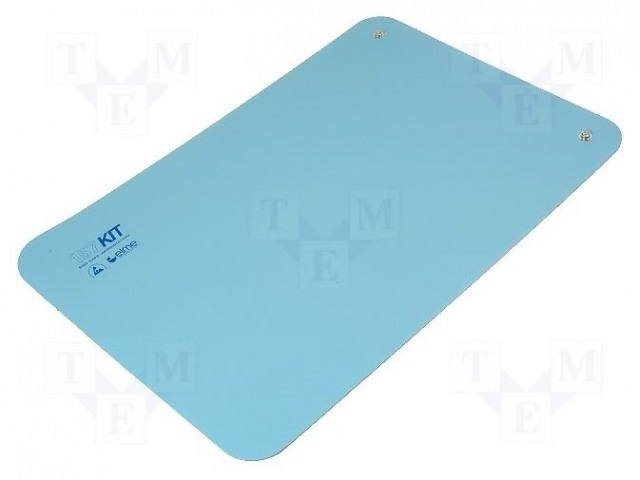 ESDMAT-60X90BL.jpg Bench mat ESD L: 0.9m W: 0.6m Thk: 2mm blue Rsurf 5-500MΩ 440°C - Image 1